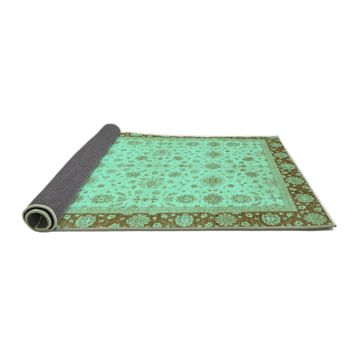 Sideview of Abstract Turquoise Modern Rug, abs3654turq