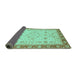 Sideview of Abstract Turquoise Modern Rug, abs3654turq