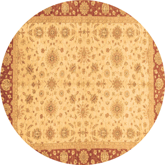 Round Abstract Brown Modern Rug, abs3654brn
