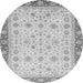 Round Abstract Gray Modern Rug, abs3654gry