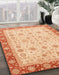 Abstract Bright Orange Modern Rug in Family Room, abs3654