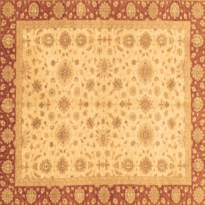 Square Abstract Brown Modern Rug, abs3654brn