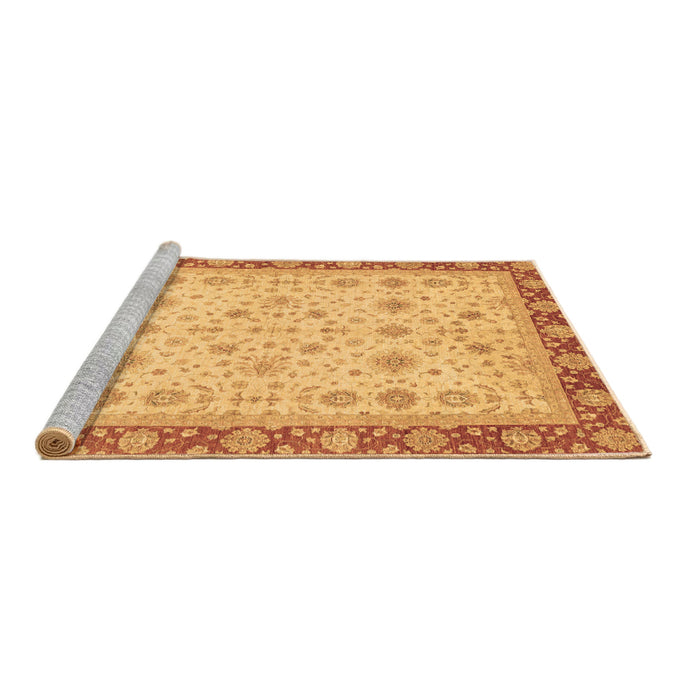 Sideview of Machine Washable Abstract Brown Modern Rug, wshabs3654brn