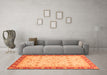 Machine Washable Abstract Orange Modern Area Rugs in a Living Room, wshabs3654org