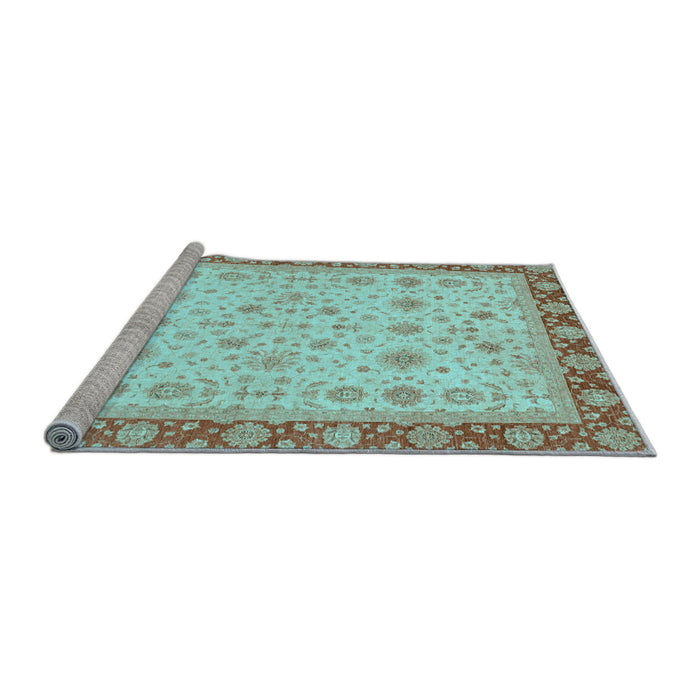 Sideview of Machine Washable Abstract Light Blue Modern Rug, wshabs3654lblu
