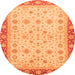 Round Abstract Orange Modern Rug, abs3654org