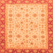 Square Abstract Orange Modern Rug, abs3654org