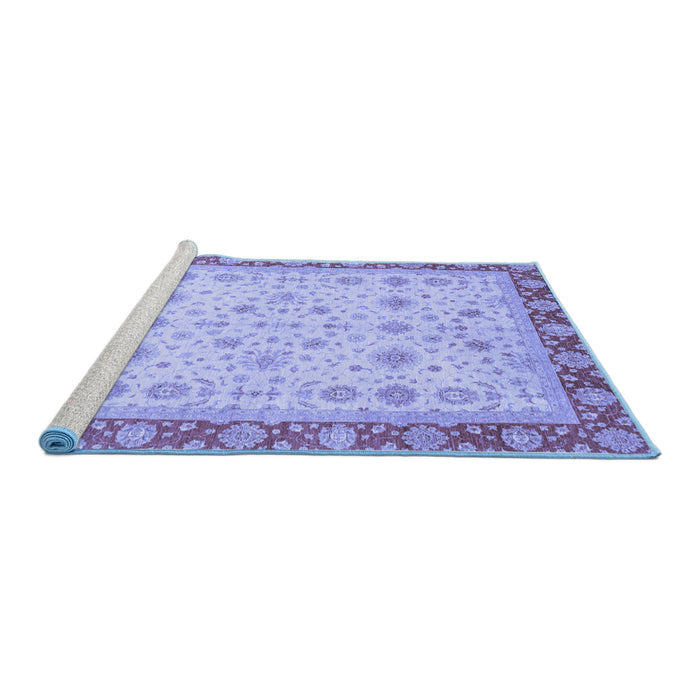Sideview of Machine Washable Abstract Blue Modern Rug, wshabs3654blu