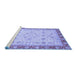 Sideview of Machine Washable Abstract Blue Modern Rug, wshabs3654blu