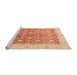 Sideview of Machine Washable Abstract Bright Orange Rug, wshabs3655