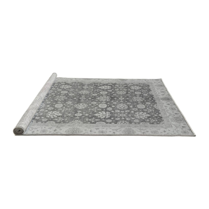 Sideview of Machine Washable Oriental Gray Traditional Rug, wshabs3655gry