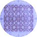 Round Oriental Blue Traditional Rug, abs3655blu