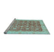 Sideview of Machine Washable Oriental Light Blue Traditional Rug, wshabs3655lblu