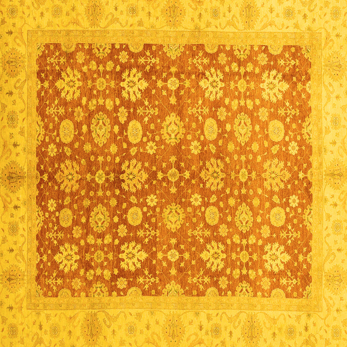 Square Oriental Yellow Traditional Rug, abs3655yw