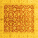 Square Oriental Yellow Traditional Rug, abs3655yw