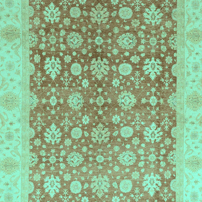 Machine Washable Oriental Turquoise Traditional Area Rugs, wshabs3655turq