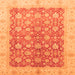 Square Oriental Orange Traditional Rug, abs3655org