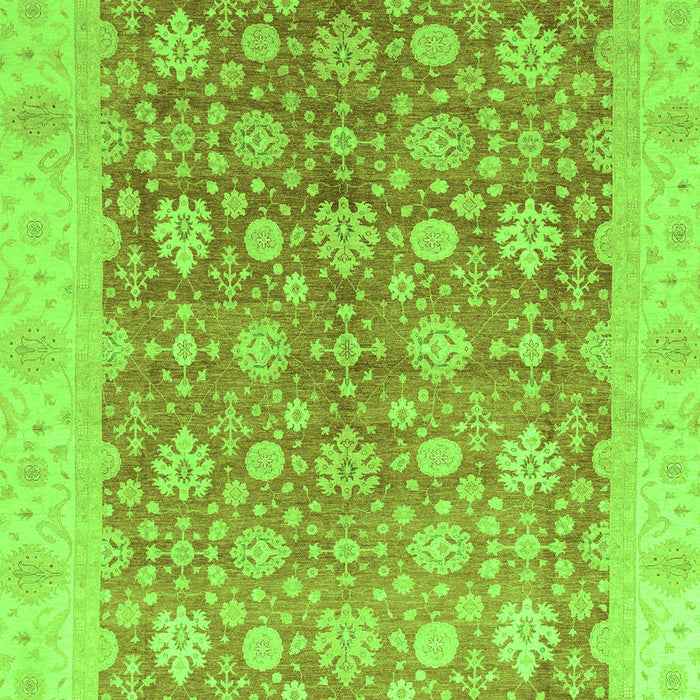 Machine Washable Oriental Green Traditional Area Rugs, wshabs3655grn