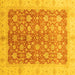 Square Machine Washable Oriental Yellow Traditional Rug, wshabs3655yw