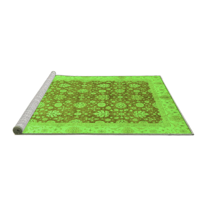 Sideview of Machine Washable Oriental Green Traditional Area Rugs, wshabs3655grn