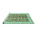 Sideview of Machine Washable Oriental Turquoise Traditional Area Rugs, wshabs3655turq