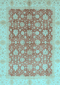 Oriental Light Blue Traditional Rug, abs3655lblu