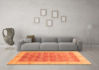 Machine Washable Oriental Orange Traditional Rug, wshabs3655org