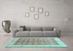 Machine Washable Oriental Light Blue Traditional Rug in a Living Room, wshabs3655lblu
