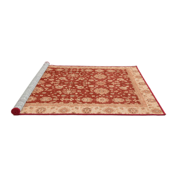 Sideview of Machine Washable Abstract Scarlet Red Rug, wshabs3656