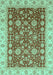 Machine Washable Oriental Turquoise Traditional Area Rugs, wshabs3656turq