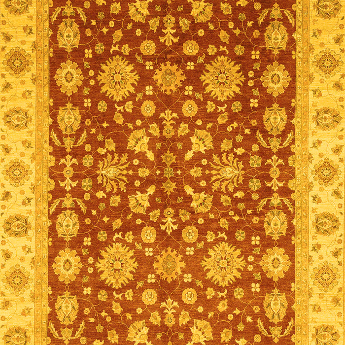 Machine Washable Oriental Yellow Traditional Rug, wshabs3656yw