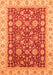 Machine Washable Oriental Orange Traditional Area Rugs, wshabs3656org