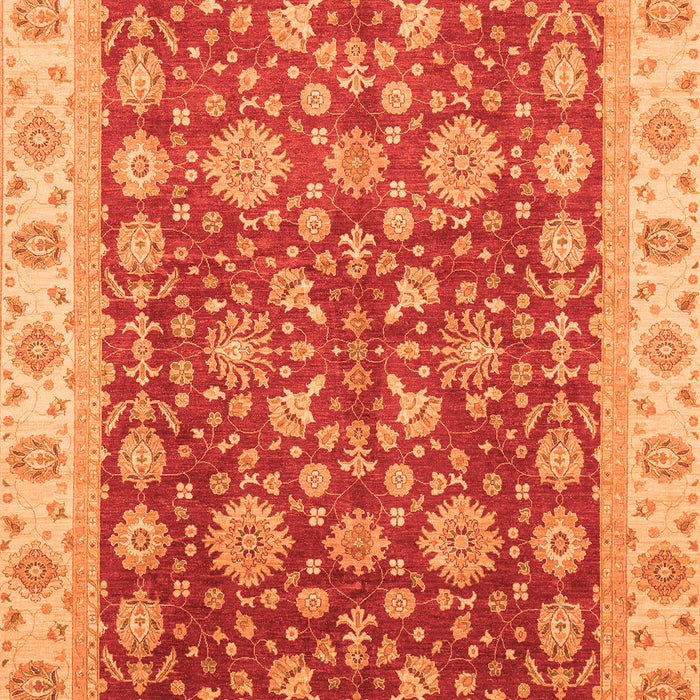 Machine Washable Oriental Orange Traditional Area Rugs, wshabs3656org