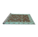 Sideview of Machine Washable Oriental Light Blue Traditional Rug, wshabs3656lblu