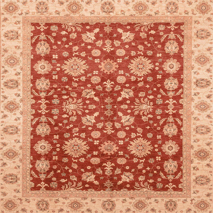 Square Abstract Scarlet Red Oriental Rug, abs3656