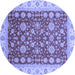 Round Oriental Blue Traditional Rug, abs3656blu