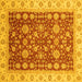 Square Oriental Yellow Traditional Rug, abs3656yw