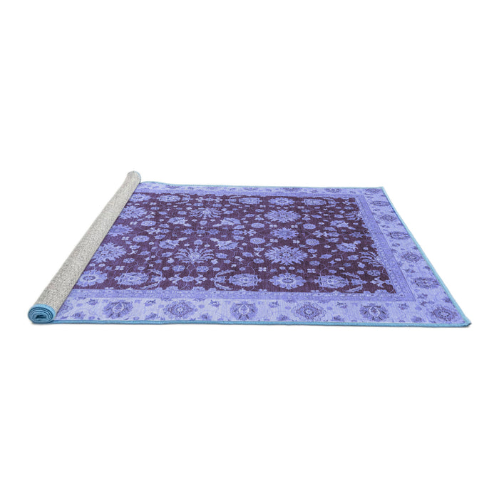 Sideview of Machine Washable Oriental Blue Traditional Rug, wshabs3656blu