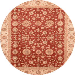 Round Machine Washable Abstract Scarlet Red Rug, wshabs3656