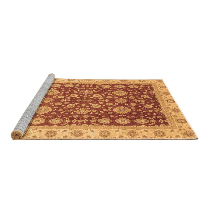 Sideview of Machine Washable Oriental Brown Traditional Rug, wshabs3656brn