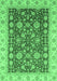 Machine Washable Oriental Emerald Green Traditional Area Rugs, wshabs3656emgrn