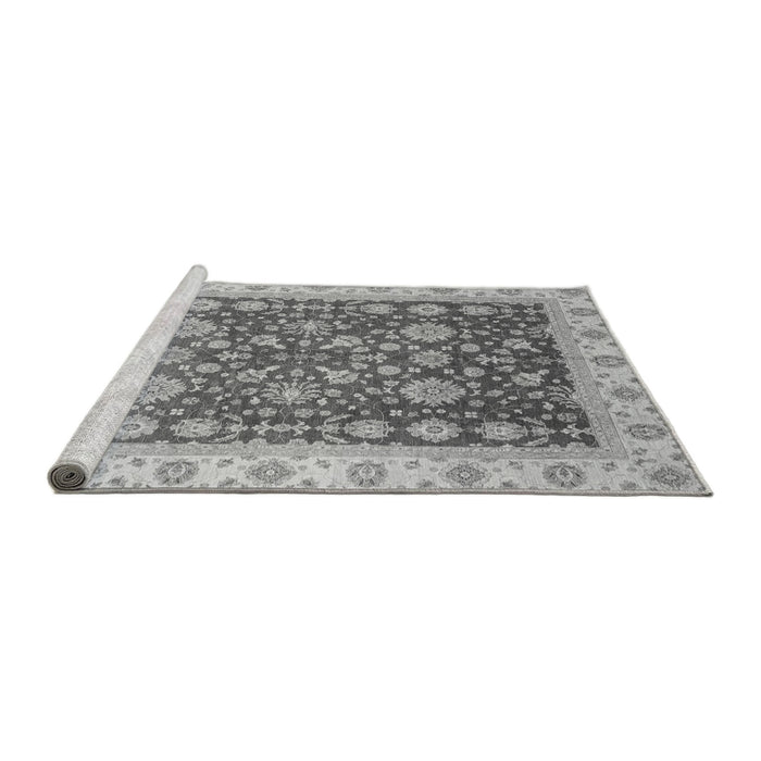 Sideview of Machine Washable Oriental Gray Traditional Rug, wshabs3656gry