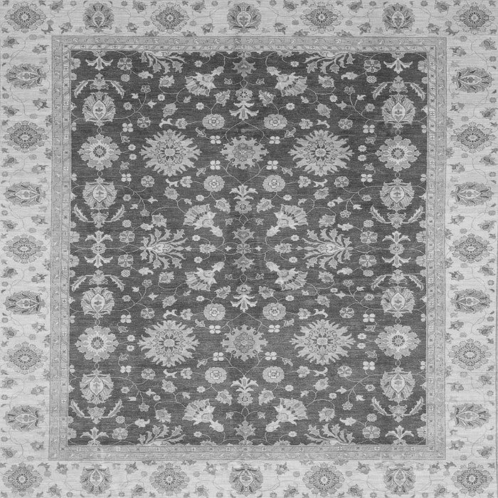 Square Oriental Gray Traditional Rug, abs3656gry