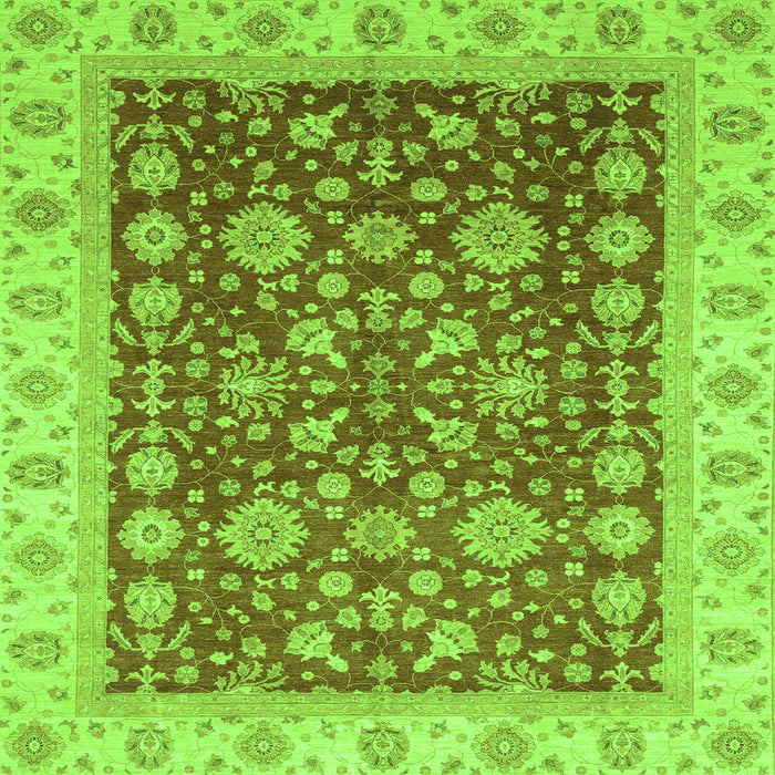 Square Oriental Green Traditional Rug, abs3656grn
