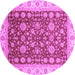 Round Oriental Purple Traditional Rug, abs3656pur