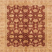 Square Machine Washable Abstract Orange Rug, wshabs3657