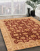 Abstract Orange Oriental Rug in Family Room, abs3657