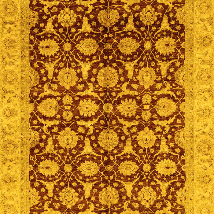 Machine Washable Oriental Yellow Traditional Rug, wshabs3657yw