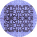 Round Oriental Blue Traditional Rug, abs3657blu