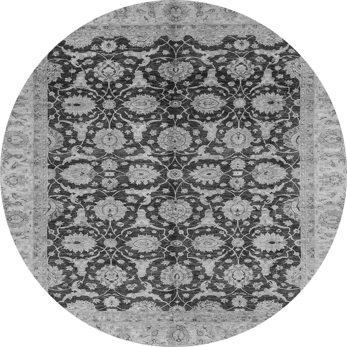 Round Oriental Gray Traditional Rug, abs3657gry